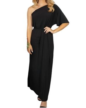 White Birch Nadine One Shoulder Maxi Dress - Black