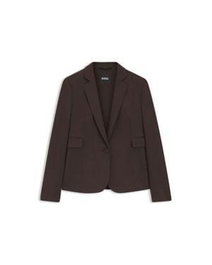 BOSS Slim-Fit Blazer With Angled Darts - Brown