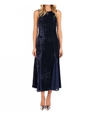 Sadie & Sage Velvet Ave Godet Maxi Dress - Blue