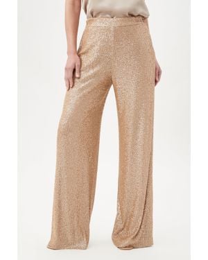 Trina Turk Atarashii Sequin Wide-Leg Pant - Natural