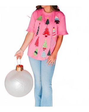 Layerz Clothing Rocking Around The Christmas Tree Tee - Pink