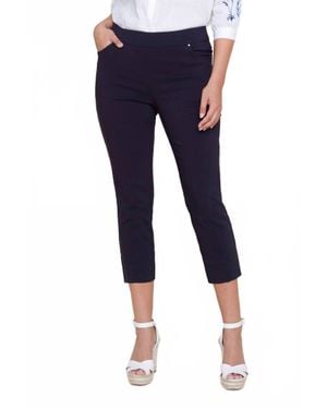 Renuar Pull On 23" Cropped Pant - Blue