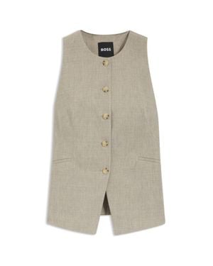 BOSS Slim-Fit Waistcoat - Gray