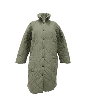 A.P.C. A. P.C. Single-Breasted Quilted Coat - Green