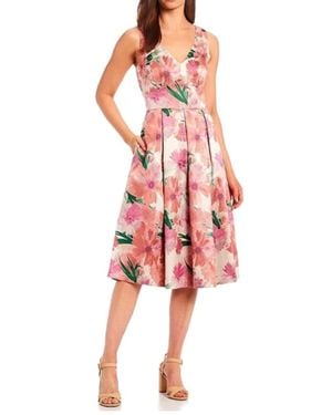 Eliza J Floral Cocktail Dress - Red