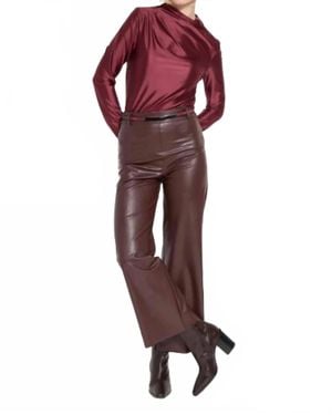 Lyssé Vegan Leather Wide Leg Pants - Red