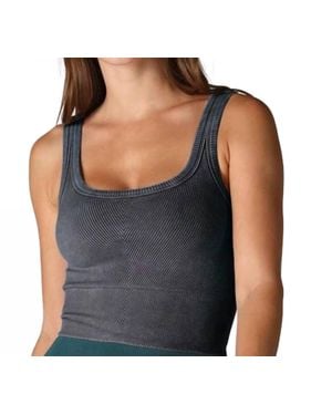 Nikibiki Wash Ribbed Cropped Top - Black