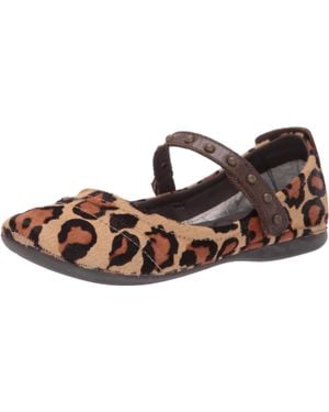 Otbt Grace Hair On Leather Ballet Flat - Black