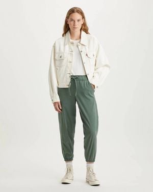 Levi's Off Duty Jogger Pants Drawstring Waist Tapered Leg Pall537 - Green