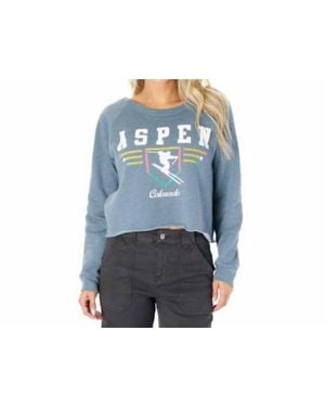 Prince Peter Retro Crop Sweatshirt - Blue