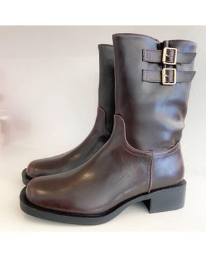 Matisse Basil Short Buckle Riding Bootie - Brown