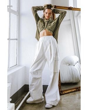 TRUEDAMES Forever By Your Side Woven Cargo Pants - White