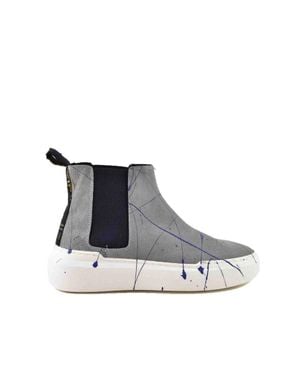 V2® BRAND Elastic Leather Boots - Gray