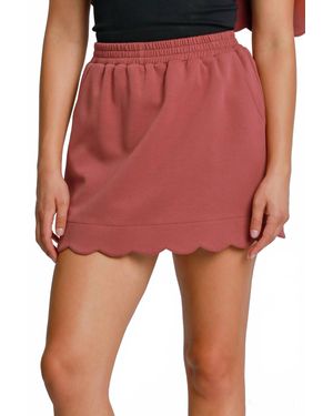 Umgee Scalloped Skirt - Pink