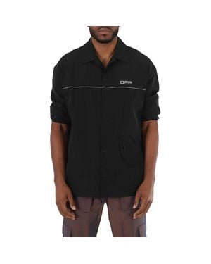 Off-White c/o Virgil Abloh Short-Sleeve Track Button Shirt - Black