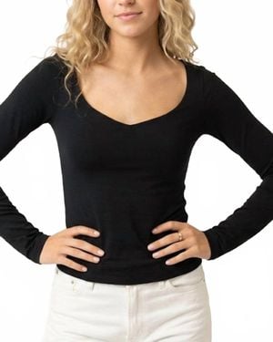 Kld. Signature Long Sleeve Scuba Top - Black