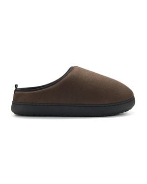 Alpine North Canmore Insulated Faux Suede Slippers, Coffee - Brown