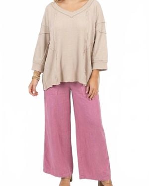 Easel Paradise Island Boho Pants - Pink