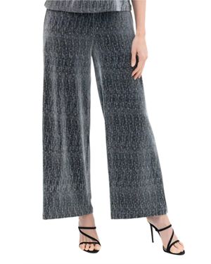 Dame Wide-Leg Rhinestone Embellished Pant - Black