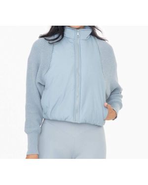 Mono B Erika Trim Padded Hybrid Jacket - Blue