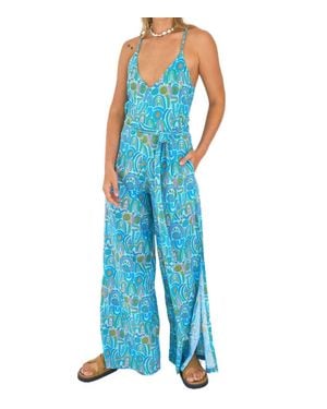 Feather & Find Glorious Wide-Leg Jumpsuit - Blue
