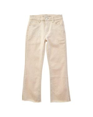 Tractr Jeans Color Lurex Denim Crop Boot Pant With Fray Hem - Natural