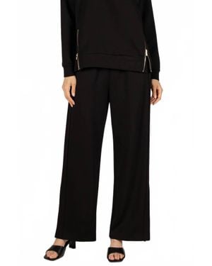 P.Cill Butter Modal Side Binding Wide Leg Pants - Black
