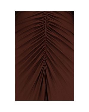 Self-Portrait Viscose Casual Dress - Brown