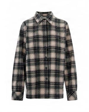 P.A.R.O.S.H. Plaid Cotton Long-Sleeve Shirt - Gray