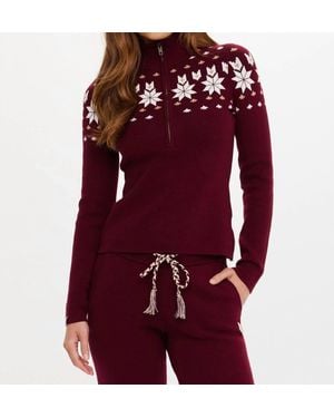 The Upside Le Ski Blanche Half Zip Top - Red