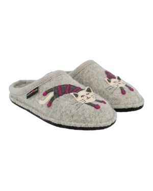 Haflinger Choupette Boiled Wool Slipper - Gray