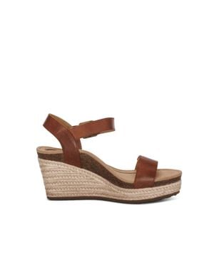 Aetrex Sydney Wedge Sandals - Brown