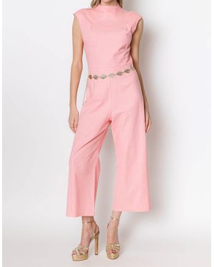 Zetaye Celeste Linen Cotton Jumpsuit - Pink