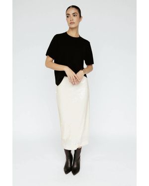 Amanda Maria Sequin Midi Skirt - Black
