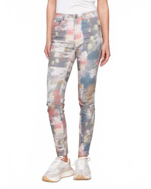 Charlie b Printed Twill Skinny Pants - Pink