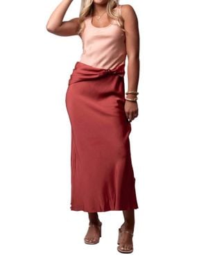 MON RENN Duet Midi Dress - Red