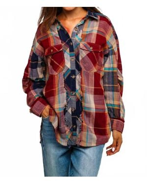 Kori Checkmate Colorblock Shirt - Red