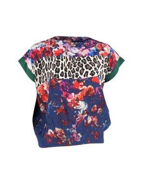 MSGM Leopard And Floral-Print Top - Blue