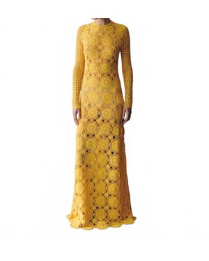 Escvdo Siula Crochet Maxi Dress - Yellow