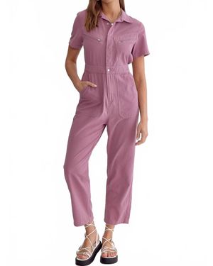 Entrousa Short Sleeve Jumpsuit - Red