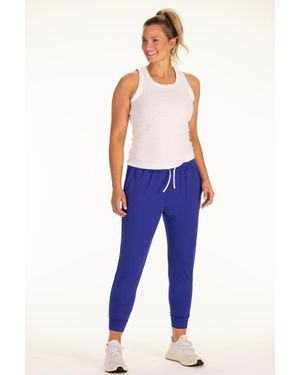 Duffield Lane Lightweight Tapered Sweatpants Drawstring Waist - Blue