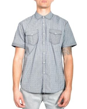 TRUEDAMES Casual Short Sleeve Patterned Shirts - Gray