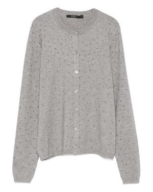 SEVENTY SERGIO TEGON Dotted Texture Knit Cardigan - Gray