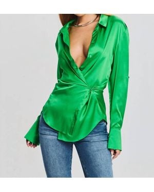 SER.O.YA Karry Silk Shirt - Green