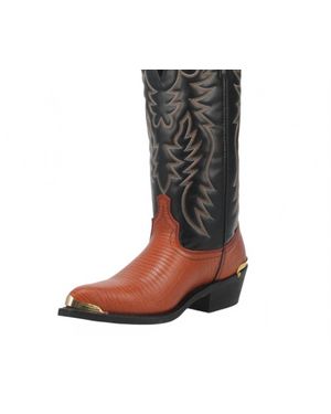 Laredo Peanut Lizard Western Boots - Black