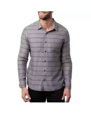 Travis Mathew Lights Out Button Down Shirt - Gray
