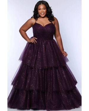 Sydney's Closet Sparkle Prom Ball Gown - Purple