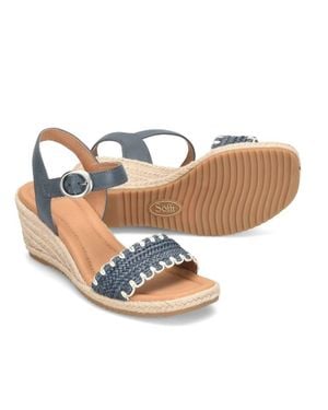 Söfft Inez Leather Woven Sandals - Blue