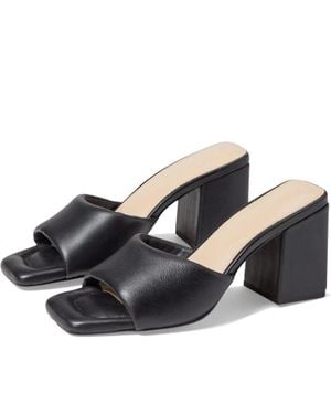 FARYL by Farylrobin Zoey Sandals Leather Block Heel Gal1107 - Black