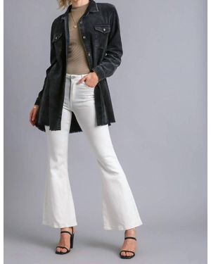 Umgee Stone Wash Denim Dress - White